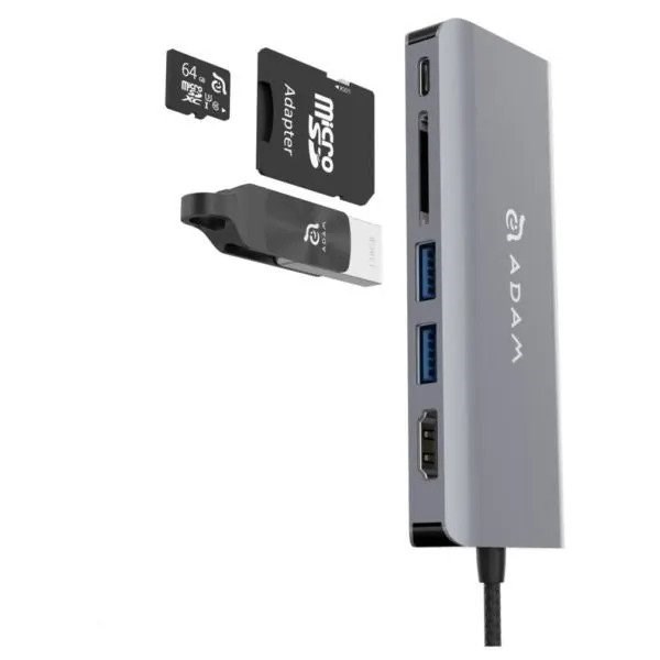 "Buy Online  Adam Elements Casa Hub -6 port USB-C to Card Reader Hub- Grey Accessories"