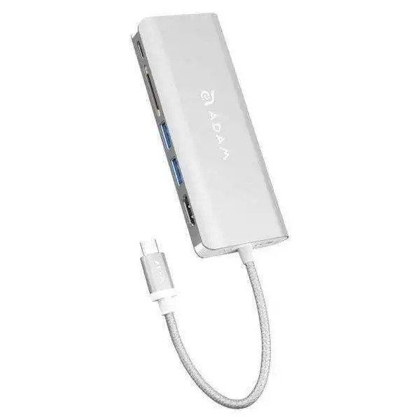 "Buy Online  Adam Elements Casa Hub -6 port USB-C to Card Reader Hub- Silver Accessories"