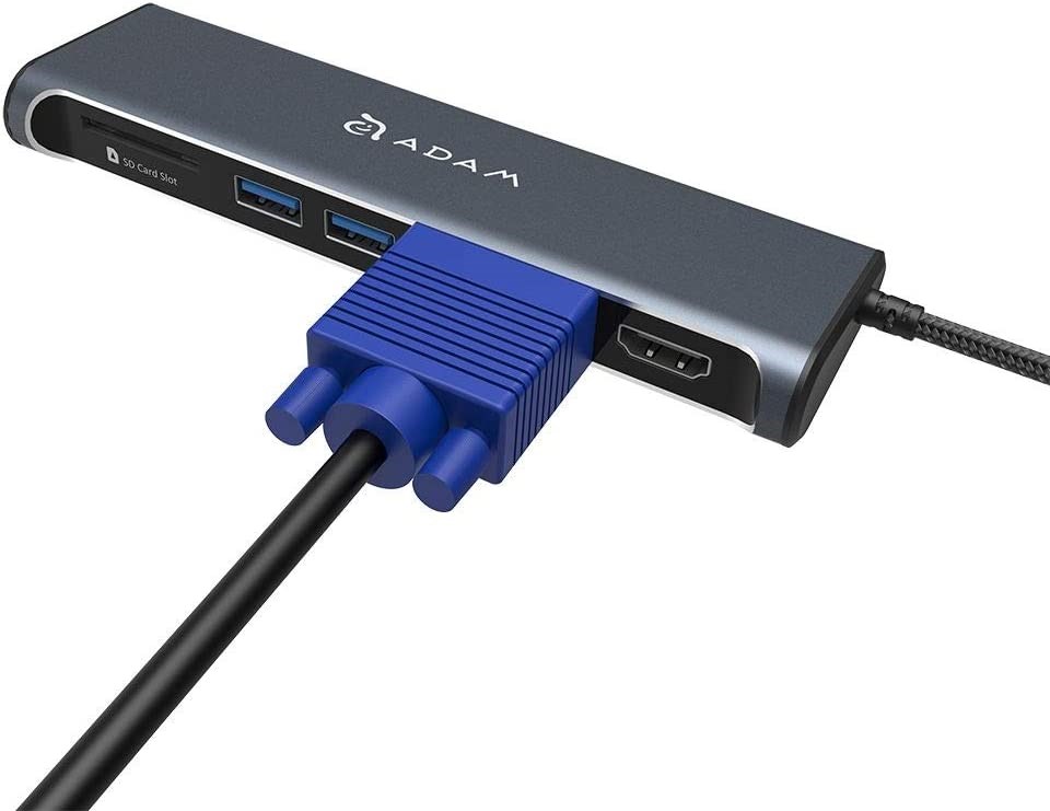 "Buy Online  Adam Elements Casa A03 5 port USB-C Hub with VGA and HDMI- Grey Accessories"