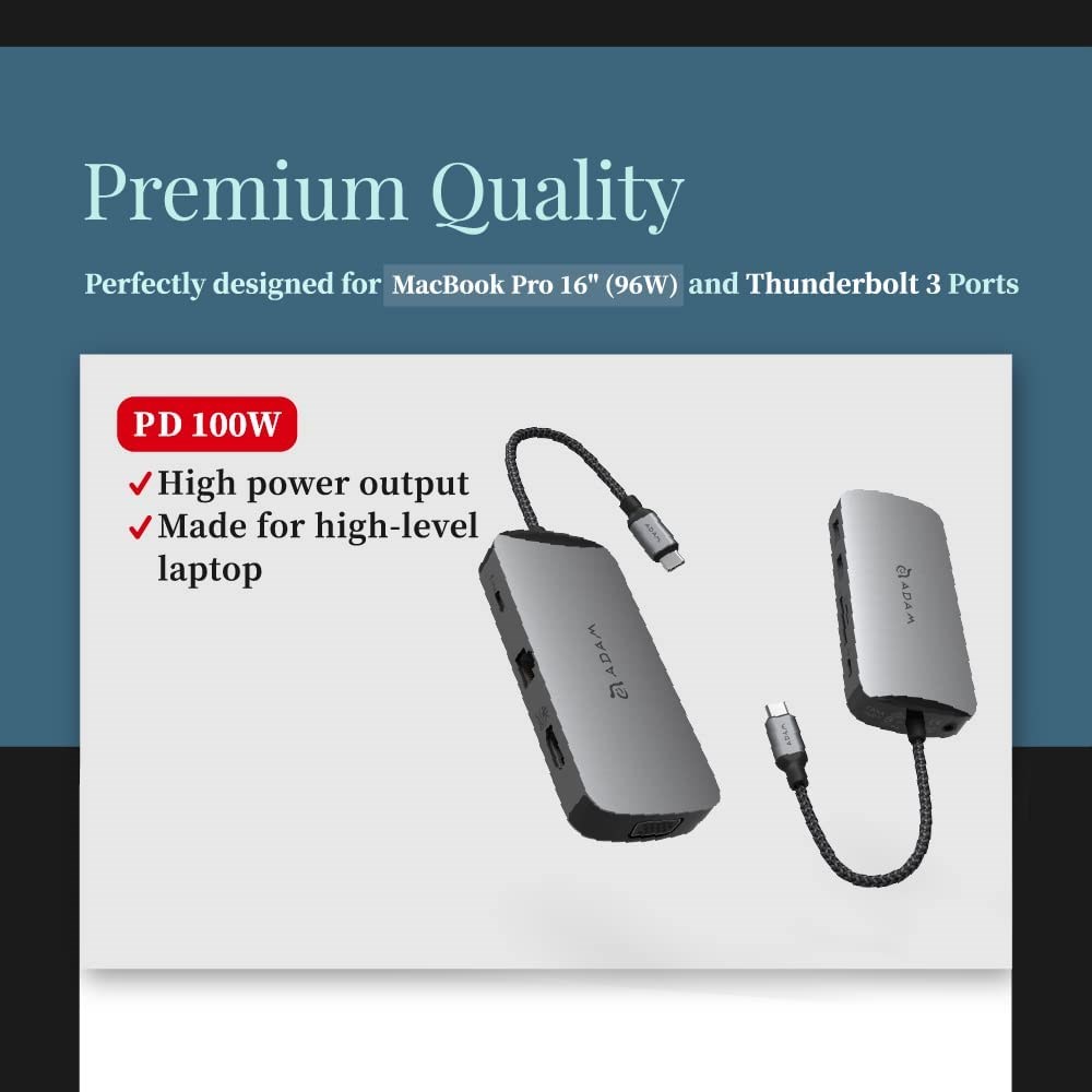 "Buy Online  ADAM Elements CASA HUB X DP USB-C 8K 10-in-1 Hub-Grey Accessories"