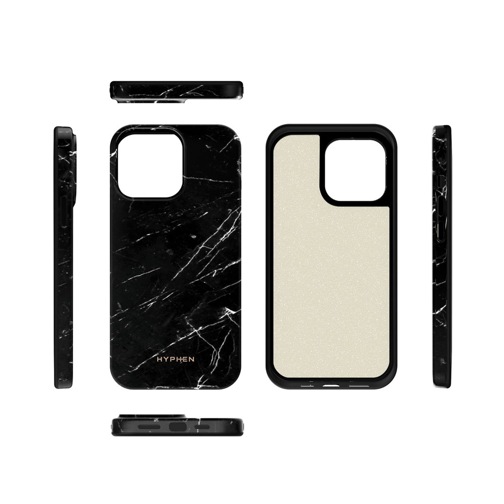 "Buy Online  HYPHEN LUXE Marble Case-Black-iPhone 13 Pro-HPC-M13BK615784 Mobile Accessories"