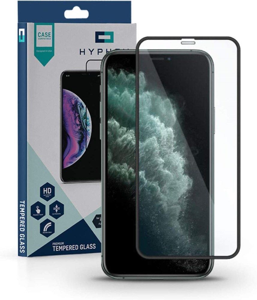 "Buy Online  HYPHEN Tempered Glass-Full Coverage Black iPhone 11 Pro Mobile Accessories"