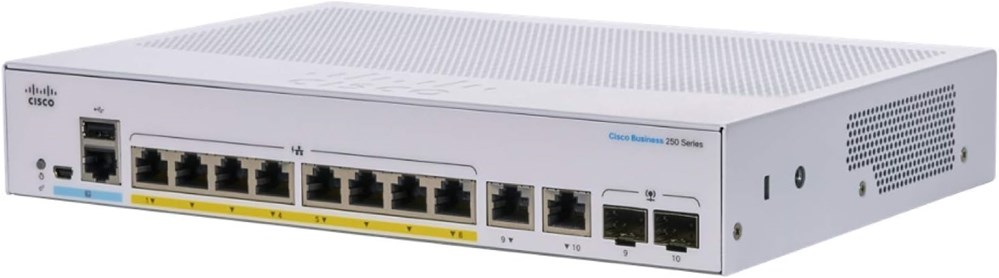 "Buy Online  CISCO SB 8-PORT CBS250 FULL POE GIG SWITCH CSCBS250-8FP-E-4G-UK Networking"