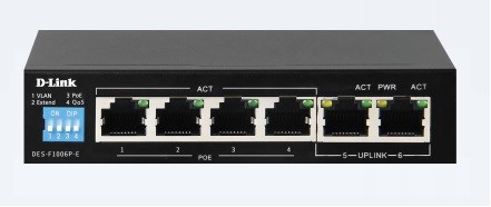 "Buy Online  D-LINK 6-PORT POE SWITCH WITH 4-PORT POE 60W DLDGS-F1006P Networking"