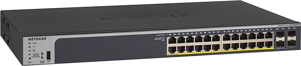 "Buy Online  NETGEAR GS728TPP-100NAS 24-Port Gigabit Ethernet Smart Managed Pro Switch Networking"