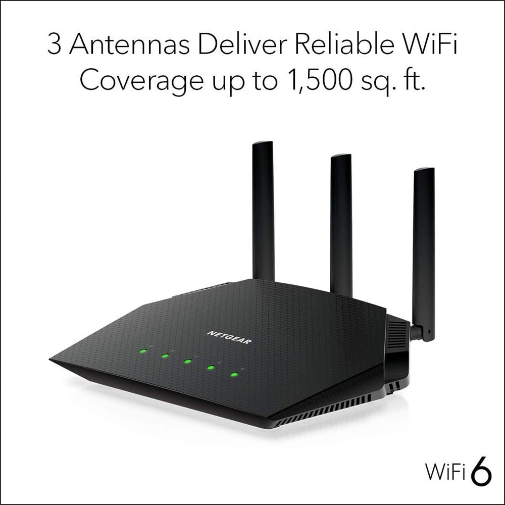"Buy Online  NETGEAR AX1800 WiFi Router (RAX10) 4-Stream Dual-Band WiFi 6 Router Networking"