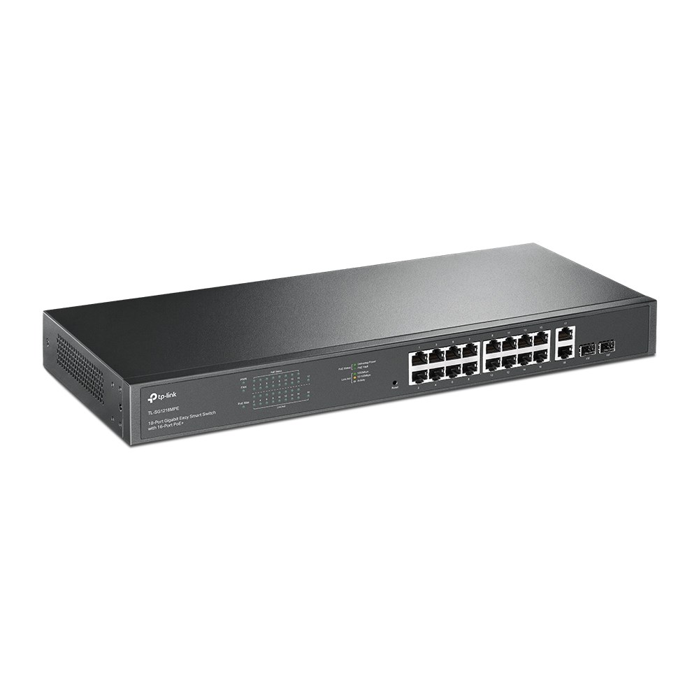 "Buy Online  TP-Link 18-Port Gigabit Easy Smart Switch with 16-Port PoE Plus TL-SG1218MPE Networking"