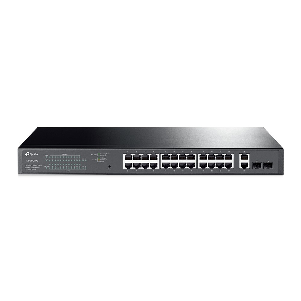 "Buy Online  TP-Link 28-Port Gigabit Easy Smart Switch with 24-Port PoE Plus TL-SG1428PE Networking"
