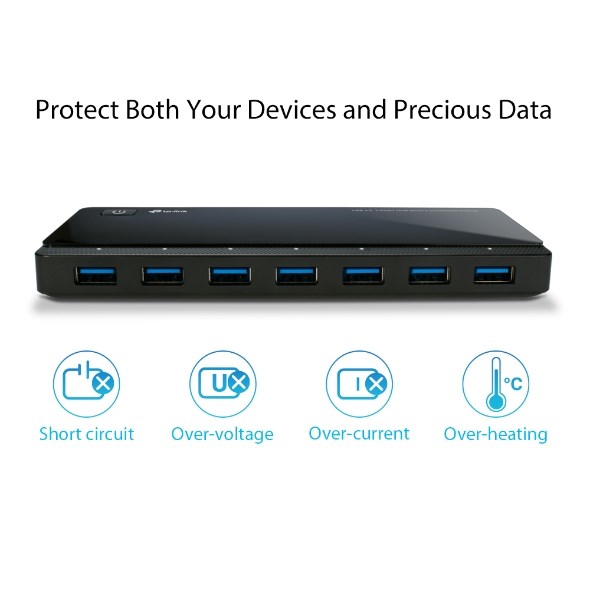 "Buy Online  TP-Link USB 3.0 7-Port Hub with 2 Charging Ports-TL-UH720 Networking"