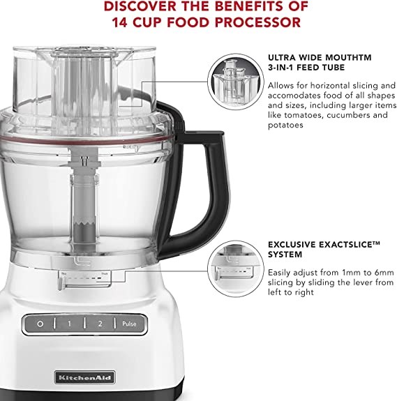 "Buy Online  Kitchenaid 3.3l Die Cast Food Processor White-5KFP1444DFP Home Appliances"