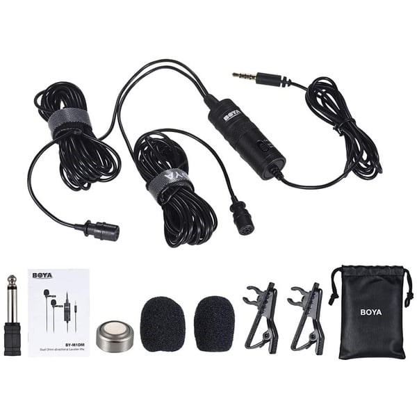 "Buy Online  Boya BY-M1DM Dual Omni-directional Lavalier Microphone Peripherals"