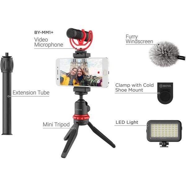 "Buy Online  Boya All in One Video Kit With Shotgun Microphone Black Peripherals"