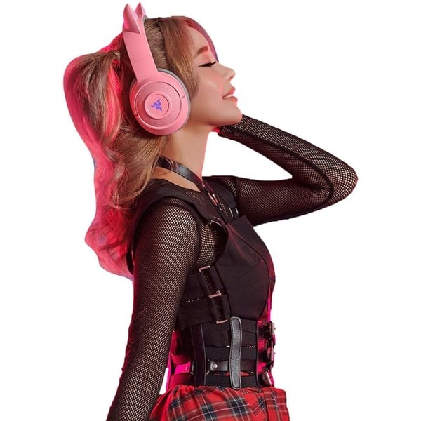 "Buy Online  Razer RZ04-03520100-R3M1 Kraken Kitty Edition Wireless Over Ear Gaming Headset Pink Gaming Accessories"