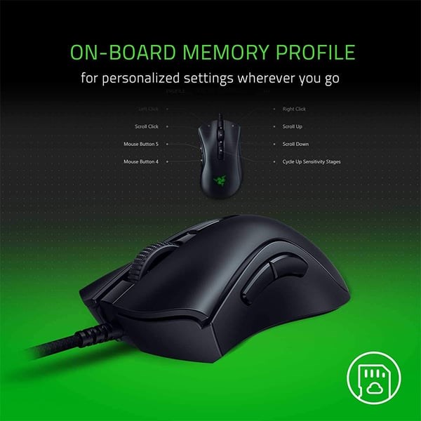 "Buy Online  Logitech Razer Deathadder V2 Mini Gaming Mouse With 6 Programmable Buttons ? Black rz01-03340100-r3u1 Peripherals"