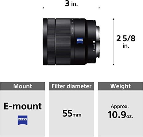 "Buy Online  Sony Sel1670z Vario-tessar T E 16-70mm F4 Za Oss Black Camera Accessories"