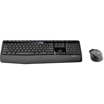 Logitech MK345 Wireless Combo Full-Sized Keyboard With Palm Rest and Comfortable Right-Handed Mouse Black English/Arabic 920-010068
