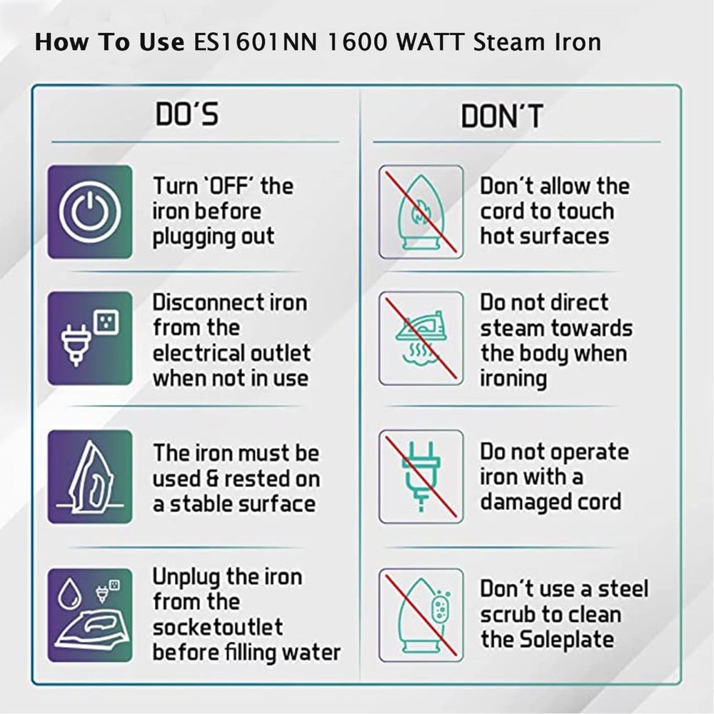"Buy Online  Khind Steam Iron|1600W|Non-Stick|Spray & Steam Function|Self-Cleaning-ES1601NN Home Appliances"