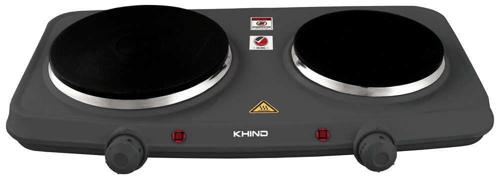 "Buy Online  Khind Electric Double Hot Plate| Cast Iron Plate| 1500+1000W| Black -HP2502BW Home Appliances"