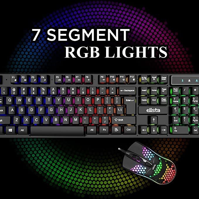 "Buy Online  Elista Bolt RGB Gaming Wired Keyboard & Mouse Combo I Window-7/ Window-8/Window-10/Linux/Mac Peripherals"