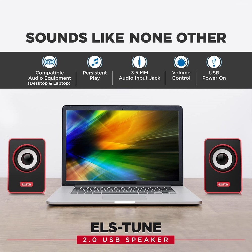 "Buy Online  Elista ELS-TUNE 2.0 USB Speaker Audio and Video"