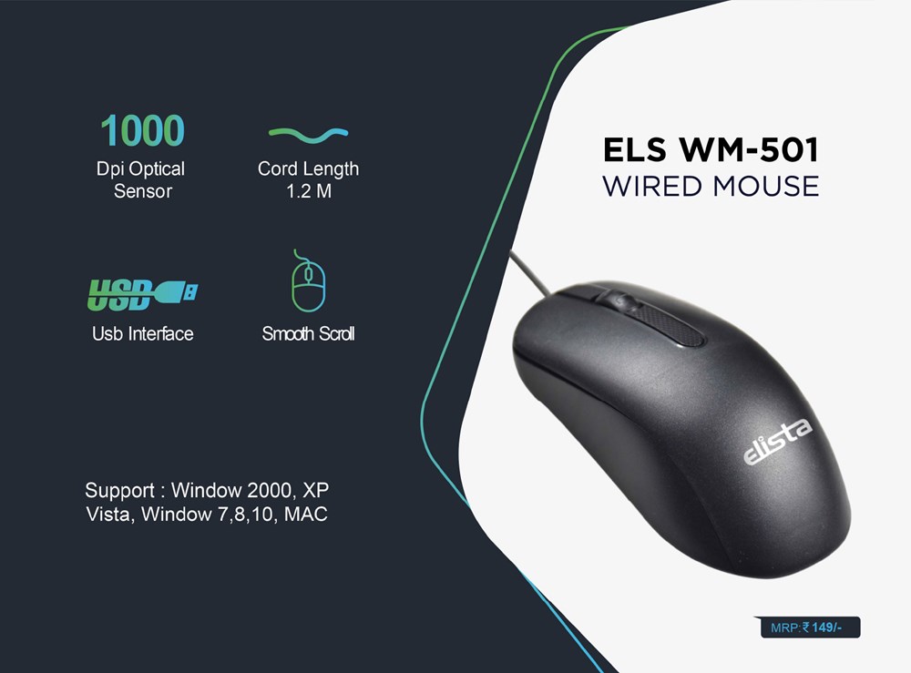 "Buy Online  Elista Wired Mouse ELS WM-502 Peripherals"