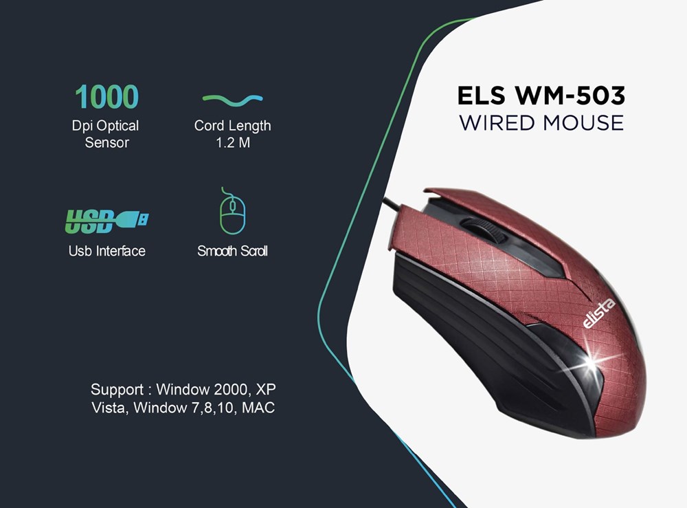 "Buy Online  Elista Wired Mouse ELS WM-503 Peripherals"