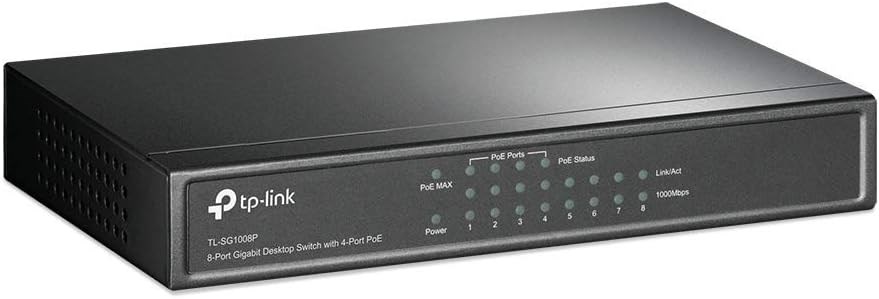 "Buy Online  TP-Link 8-Port Gigabit Desktop PoE Switch with 4-Port Networking"