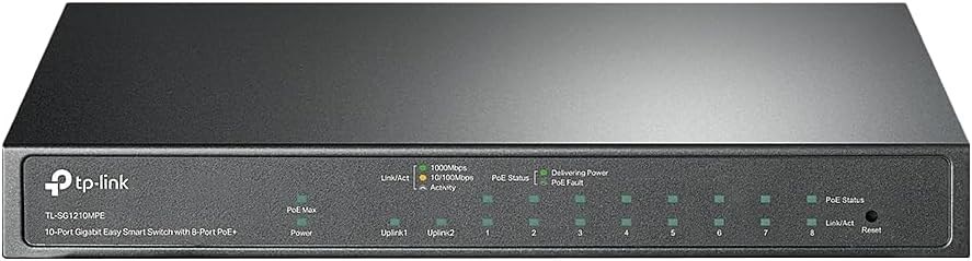 "Buy Online  TP-Link TL-SG1210MPE | 8 Port Gigabit PoE Switch | Easy Smart Managed | 8 PoE+ Ports @123W| w/ 2 Uplink Gigabit Ports + 1 Combo SFP Slot | 3 Year Manufacturer Warranty | QoS| Vlan| IGMP & LAG Networking"