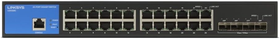 "Buy Online  Linksys GIGABIT MANAGED 24-PTOS Switch 4 PTOS 10G SFP+ (LGS328C) Networking"