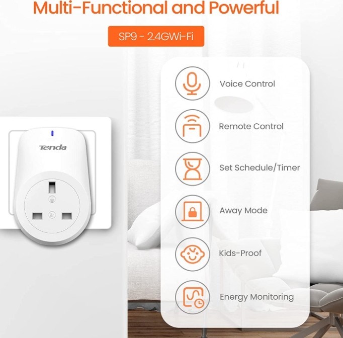 "Buy Online  Tenda Beli Smart Wi-Fi Plug  SP9(2-pack) (EU) Networking"