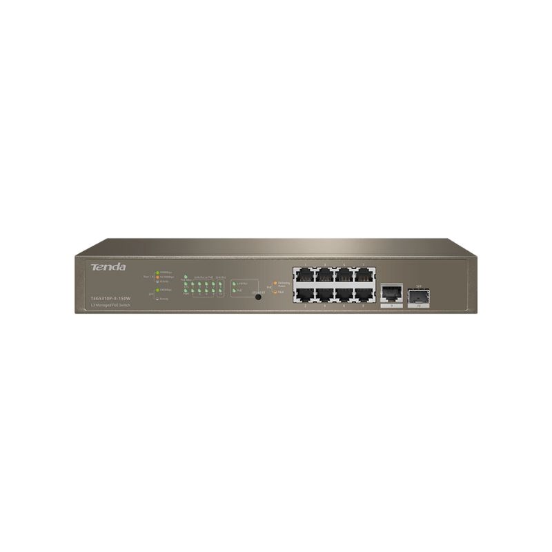 "Buy Online  Tenda L3 Managed PoE Switch TEG5310P-8-150W Networking"