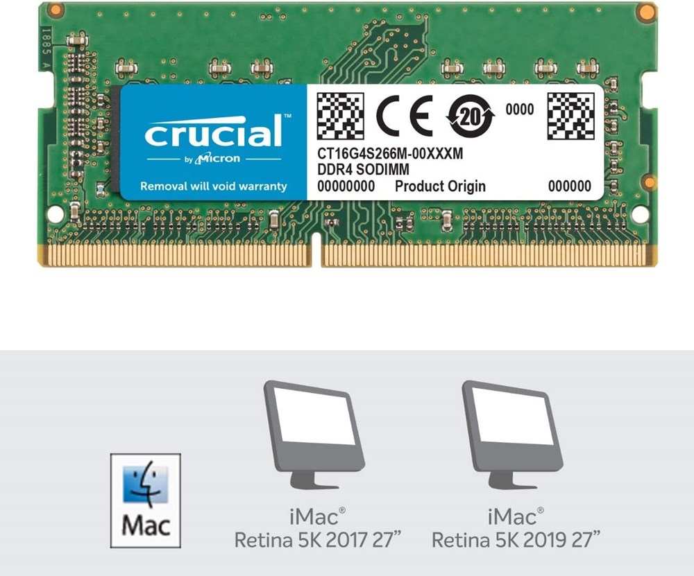 "Buy Online  Crucial 16GB DDR4-2666 SODIMM for Mac CL19 (8Gbit) Peripherals"
