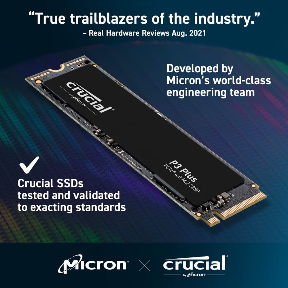 "Buy Online  Crucial P3 Plus 500GB 3D NAND NVMe PCIe M.2 SSD Tray Peripherals"