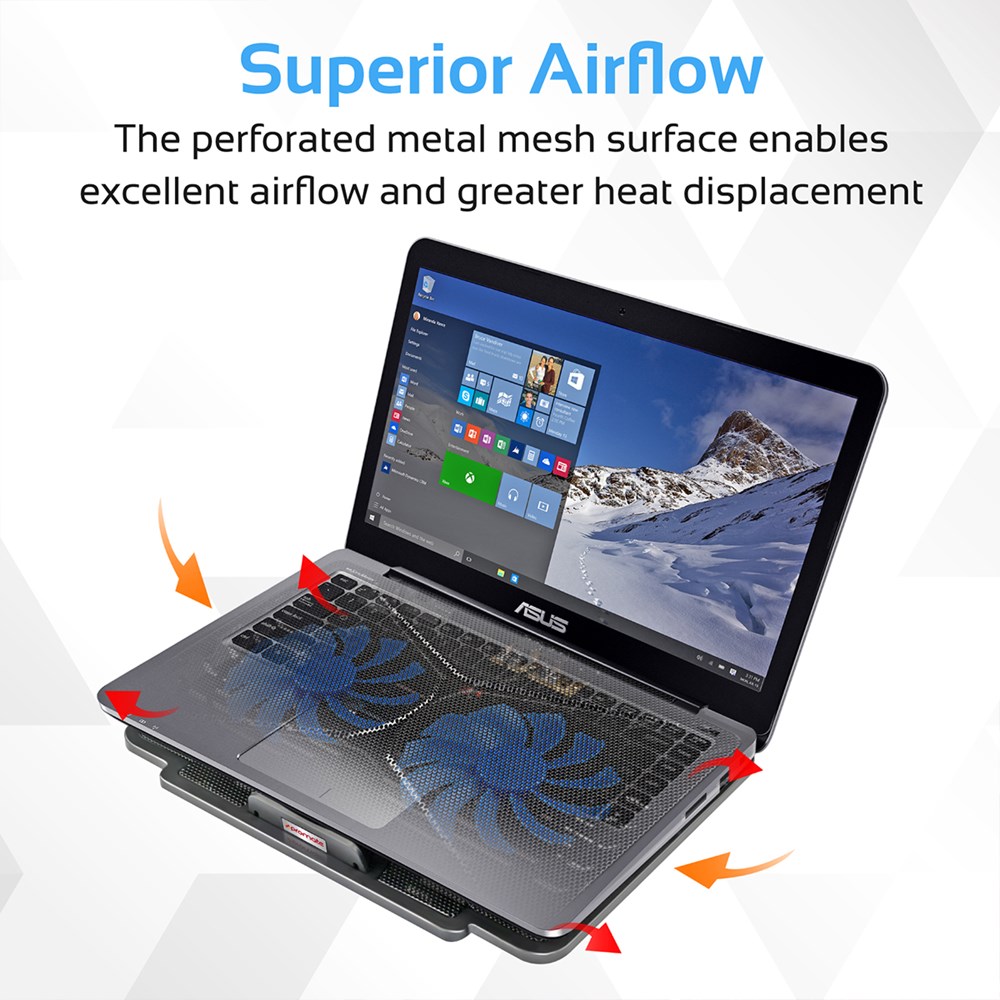 "Buy Online  Promate Laptop Cooling Pad I Universal High-Performance Laptop Cooling Pad with 2 Cooling Fan I Dual USB Port I Adjustable Height I LED Speed Display I Anti Slip Grip I and Silent Fan Technology for Laptops up to 17 Inch I AirBase-1.Black Accessories"