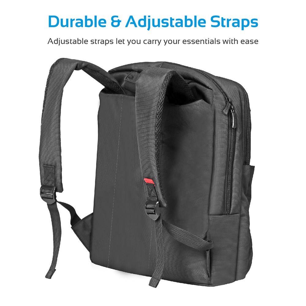 "Buy Online  Promate Laptop BackpackI Slim Lightweight Dual Pocket Water Resistance Backpack Black Accessories"