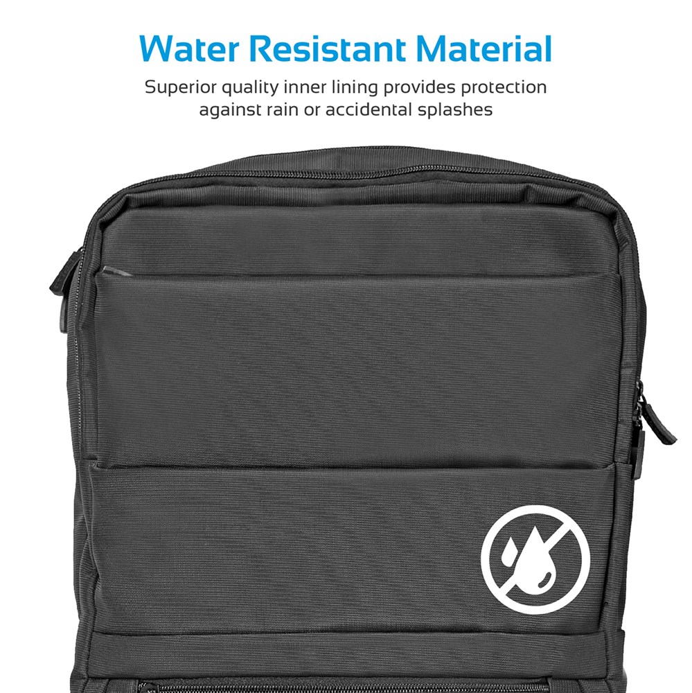 "Buy Online  Promate Laptop BackpackI Slim Lightweight Dual Pocket Water Resistance Backpack Black Accessories"