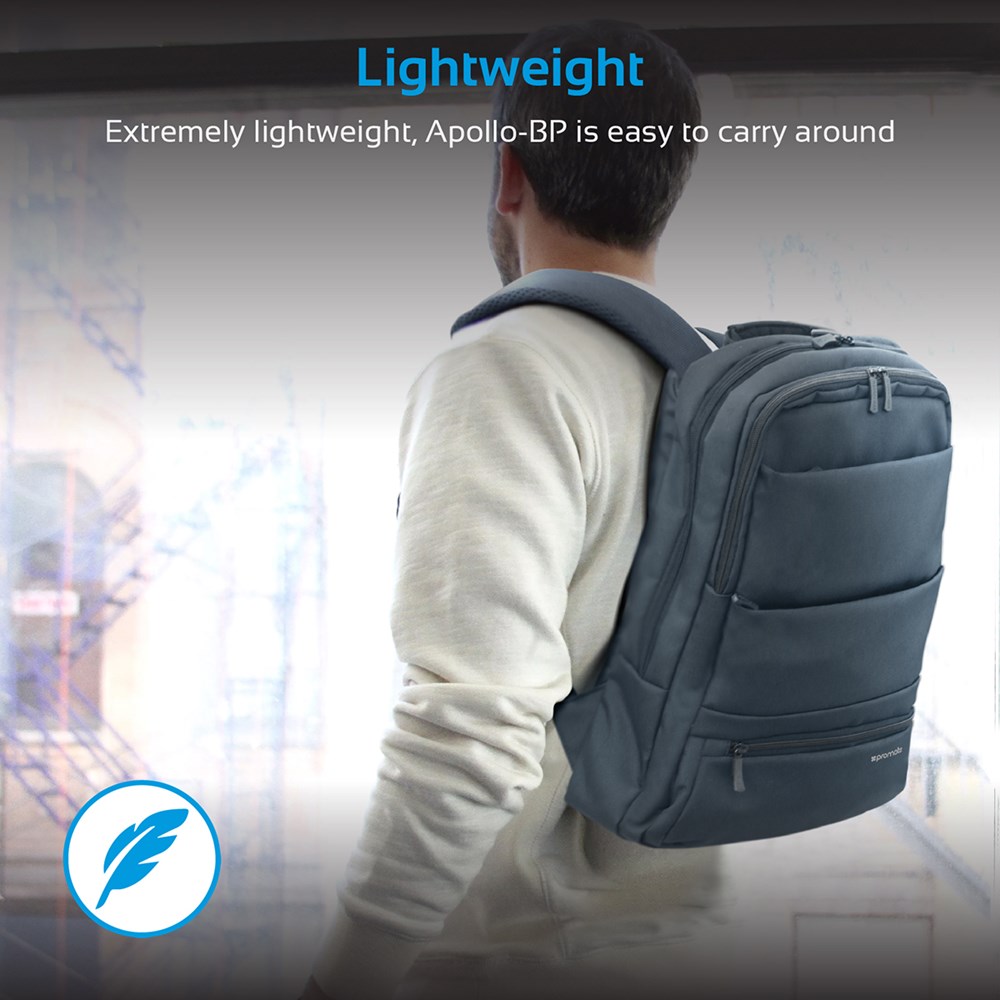 "Buy Online  Promate Laptop BackpackI Slim Lightweight Dual Pocket Water Resistance Backpack Blue Accessories"