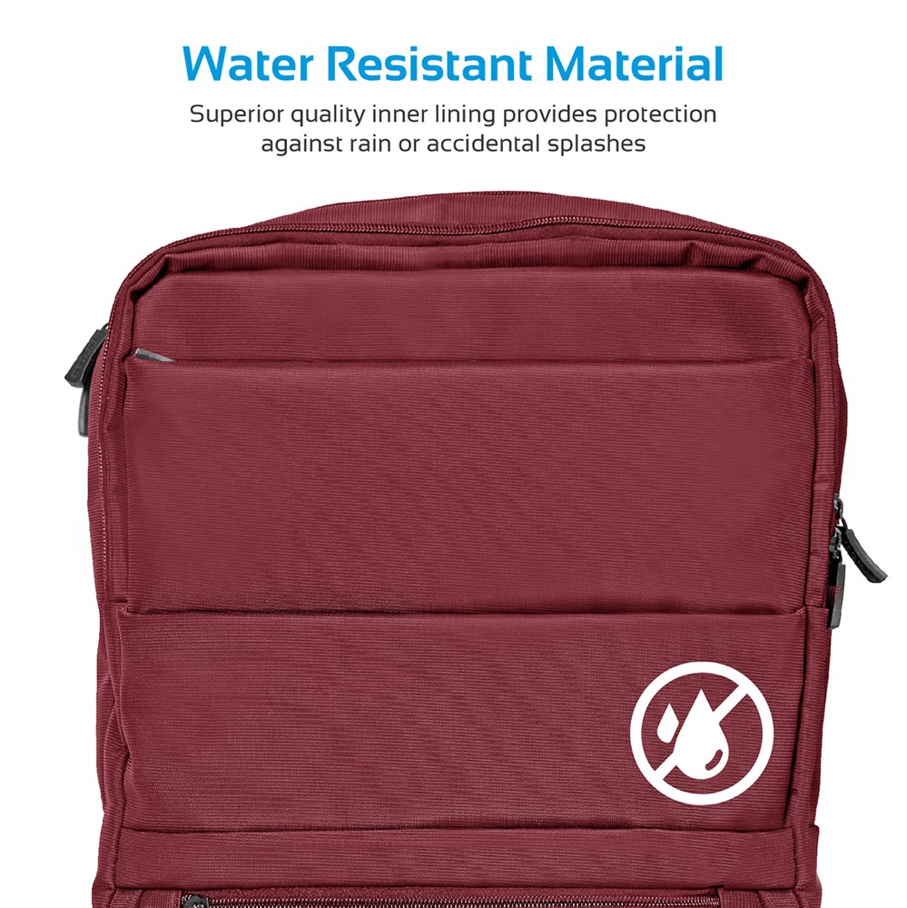 "Buy Online  Promate Laptop BackpackI Slim Lightweight Dual Pocket Water Resistance Backpack Red Accessories"
