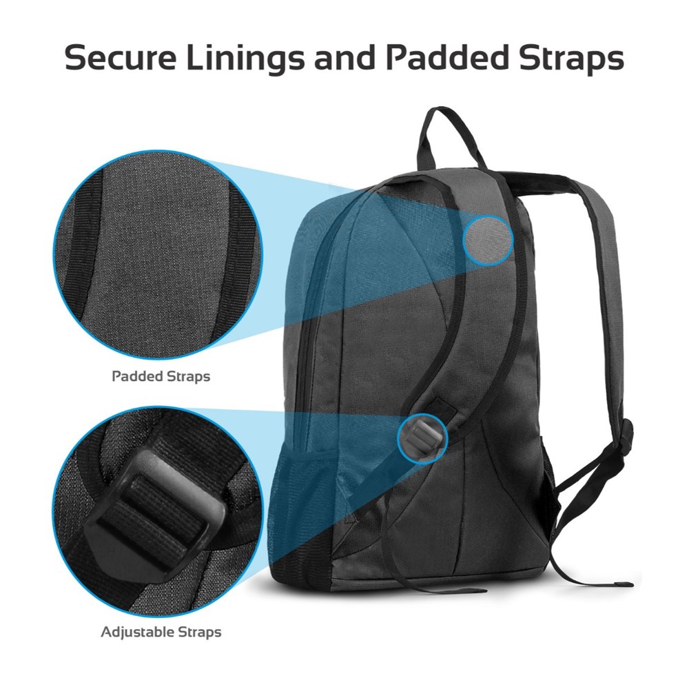 "Buy Online  Promate Travel Laptop BackpackI Lightweight Water-Resistant Computer Bag Black Accessories"