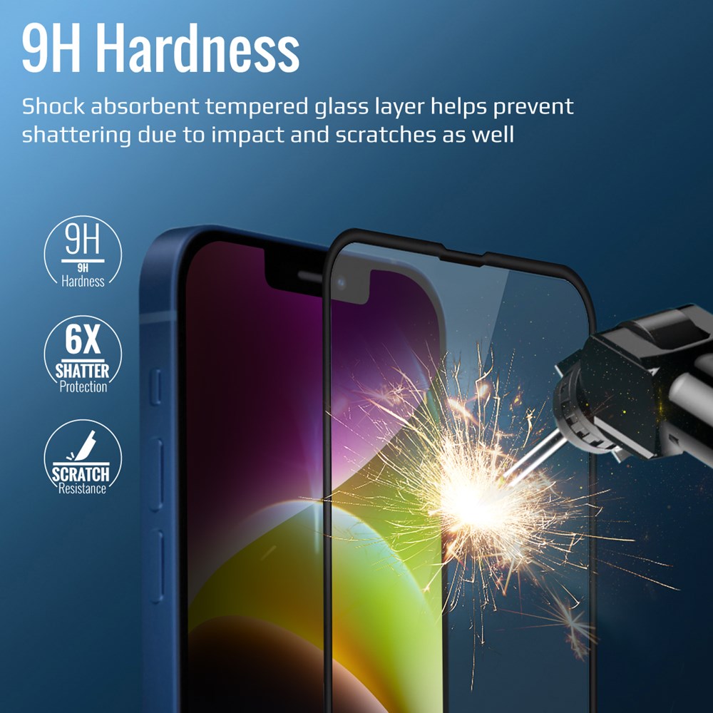 "Buy Online  Promate Clear Screen Protector for iPhone 14 Plus with Silicone BumperI Anti-Blue lightI Anti-ShatterI Crystal-i14Plus Mobile Accessories"