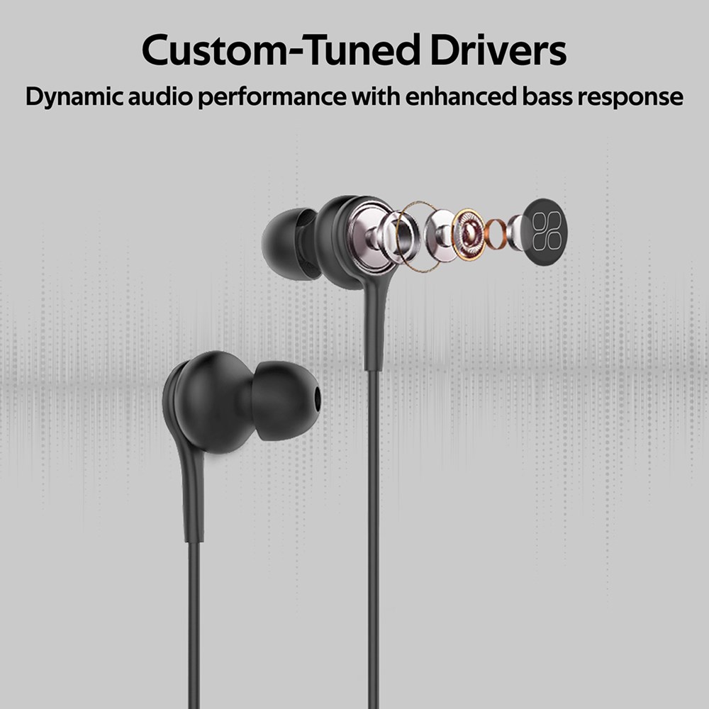 "Buy Online  Promate In-Ear EarphonesI Universal Dynamic Hi-Res Noise Isolating Wired Earphones Black Recorders"