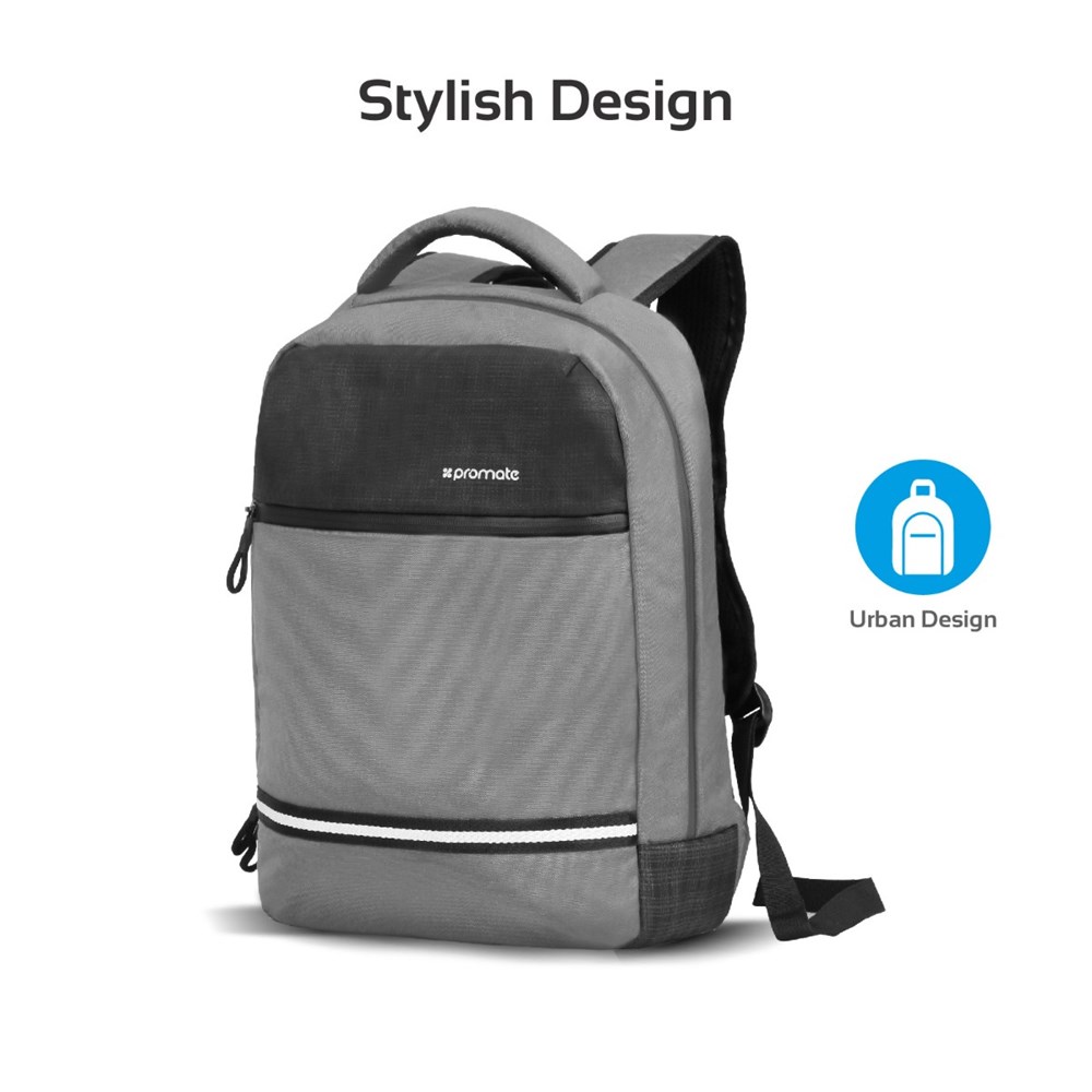 "Buy Online  Promate Travel Laptop BackpackI Anti-Theft Slim Durable 13 Inch Laptop Backpack with Water Resistant Grey Accessories"