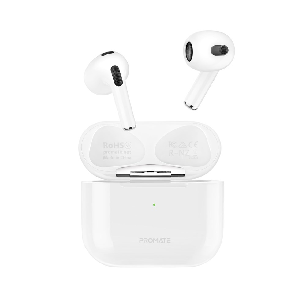 "Buy Online  Promate Bluetooth Wireless Earbuds with TWSI Touch ControlI Wireless Charging Case and MicI FreePods-2 White Bluetooth Headsets & Earbuds"