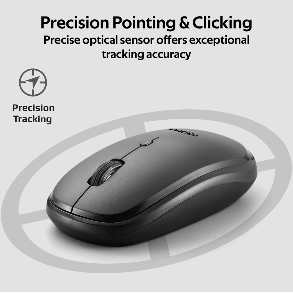 "Buy Online  Promate Wireless Mouse I Portable 2.4Ghz Ergonomic Precision Tracking Optical Mouse with USB Nano Receiver I 3 Adjustable Dpi Levels and Low Power Consumption for Laptops I iMac I PC I Desktop I Hover Black Peripherals"