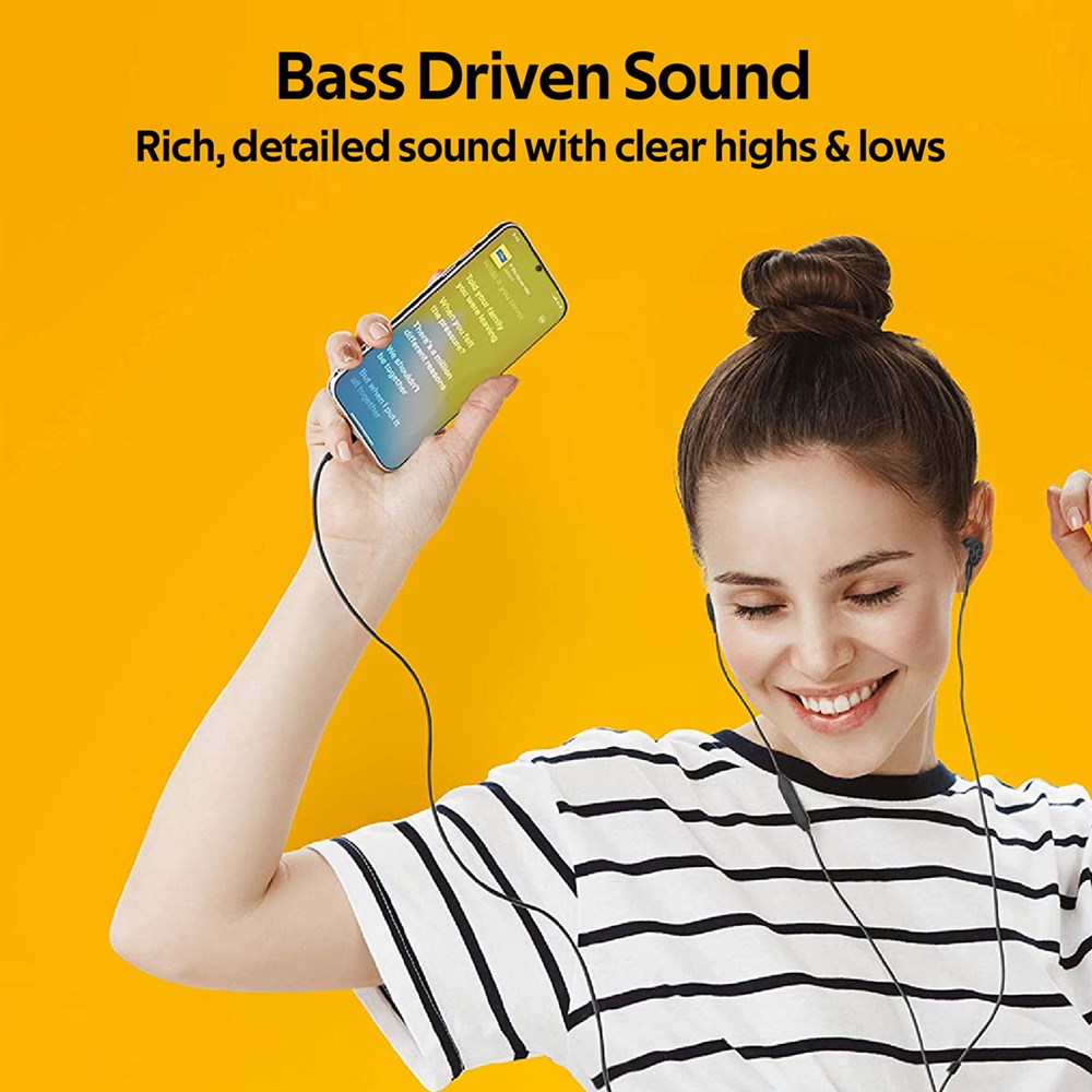 "Buy Online  Promate In-Ear HeadphonesI Premium Audio Enhanced Wired Earphones with Dynamic HD Driver Black Recorders"