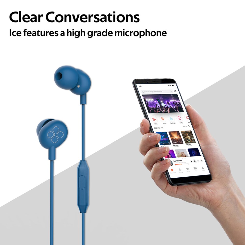 "Buy Online  Promate In-Ear HeadphonesI Premium Audio Enhanced Wired Earphones with Dynamic HD Driver Blue Recorders"