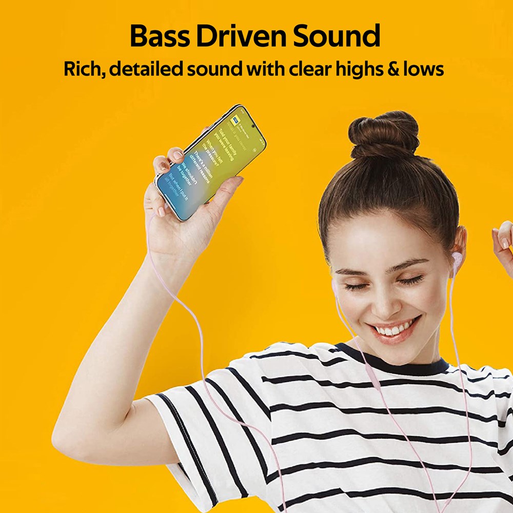 "Buy Online  Promate In-Ear HeadphonesI Premium Audio Enhanced Wired Earphones with Dynamic HD Driver Pink Recorders"