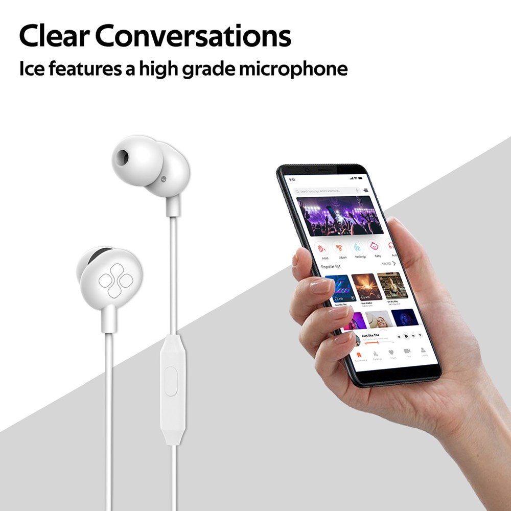 "Buy Online  Promate In-Ear HeadphonesI Premium Audio Enhanced Wired Earphones with Dynamic HD Driver White Recorders"