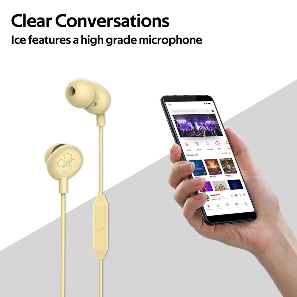 "Buy Online  Promate In-Ear HeadphonesI Premium Audio Enhanced Wired Earphones with Dynamic HD Driver Yellow Recorders"