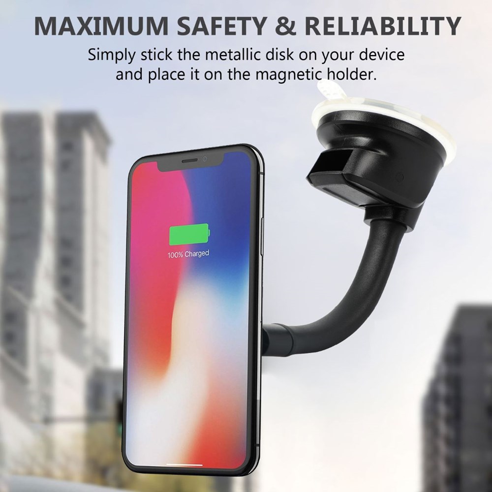 "Buy Online  Promate Magnetic Car Mount Holder I Universal 360 Degree Rotation Windshield or Dashboard Suction Cup Phone holder with 6 Strong Magnetic I Flexible Gooseneck and Anti-Slip Grip for Smartphones I GPS I MagMount-6 Blue Mobile Accessories"